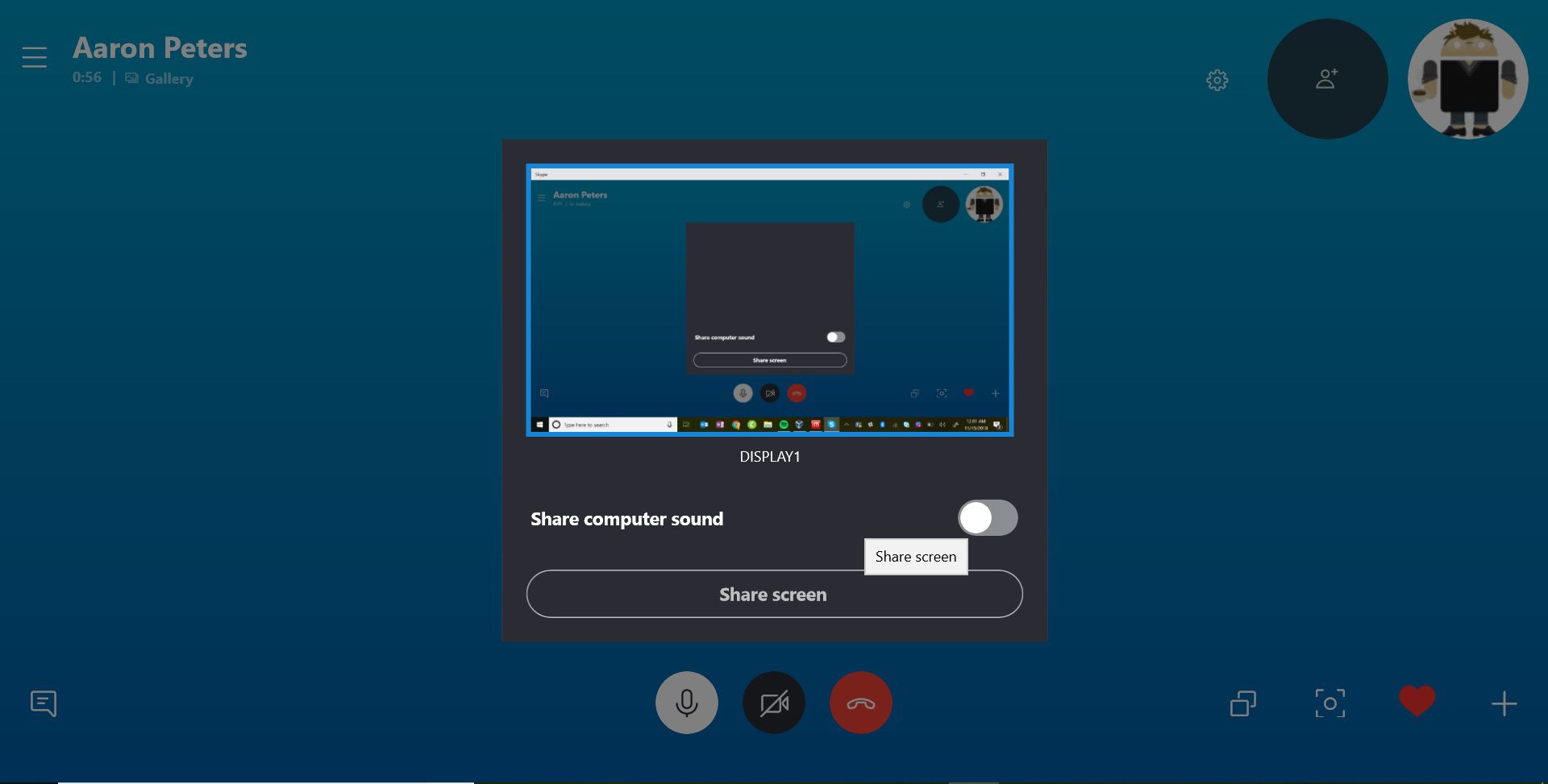 how to share screen on skype toshiba